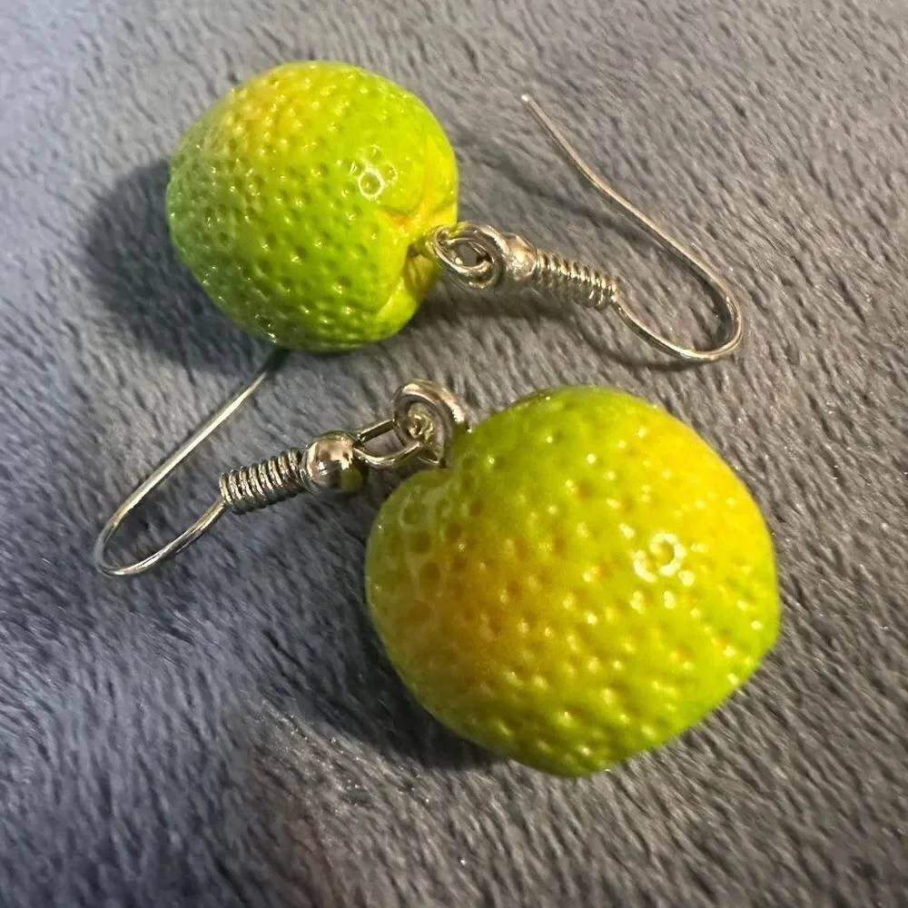 Green orange women's earrings/ kids